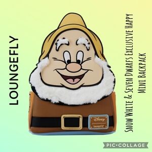 LOUNGEFLY Snow White & Seven Dwarfs Exclusive Happy Mini Backpack
